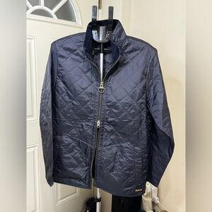 Barbour Navy Quilted Zip-Front Field Jacket